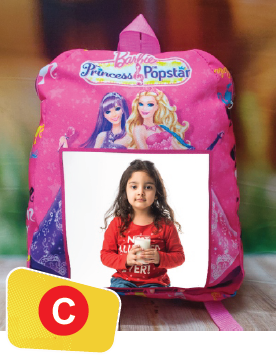 Personalised Cartoon Character Photo School Bags for Kids