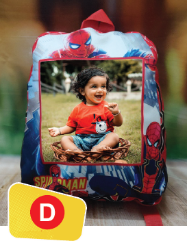 Personalised Cartoon Character Photo School Bags for Kids