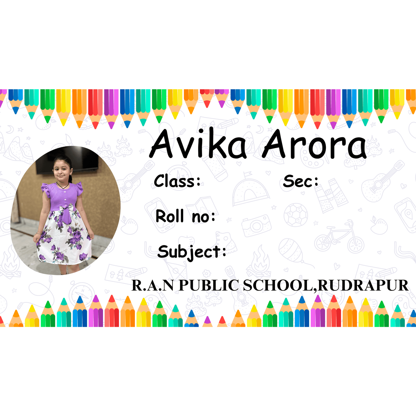 Name Sticker Collection For Books