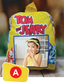 Personalised Cartoon Character Photo School Bags for Kids