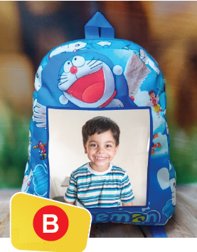 Personalised Cartoon Character Photo School Bags for Kids