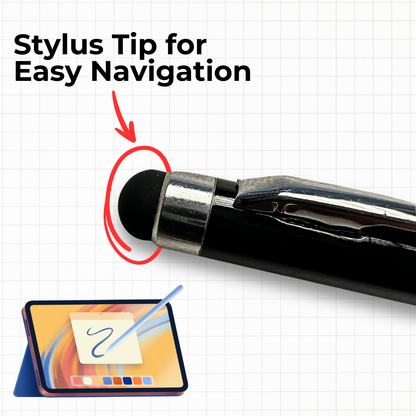 Black Slim Metal Customized Pen With Stylus