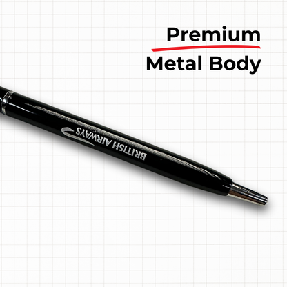 Black Slim Metal Customized Pen With Stylus