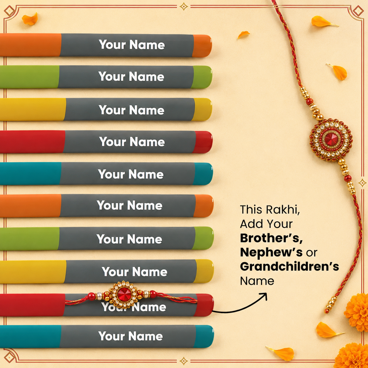 PERSONALIZED PENCILS RAKHI EDITION