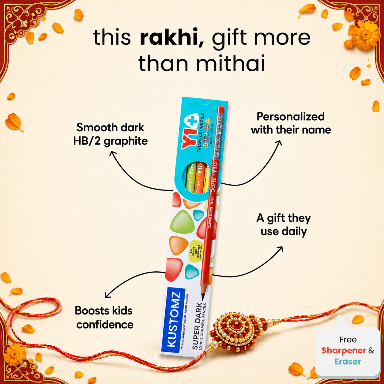 PERSONALIZED PENCILS RAKHI EDITION