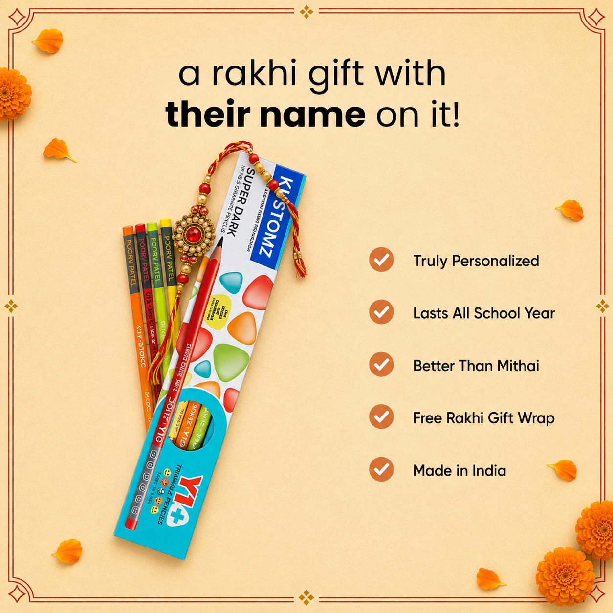 PERSONALIZED PENCILS RAKHI EDITION