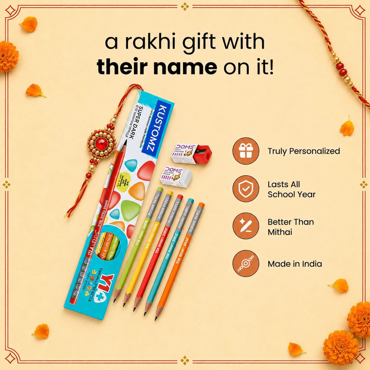 PERSONALIZED PENCILS RAKHI EDITION